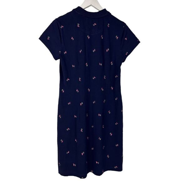 Talbots Embroidered Flamingo Polo Dress size Small Petite - Picture 2 of 5